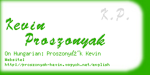 kevin proszonyak business card